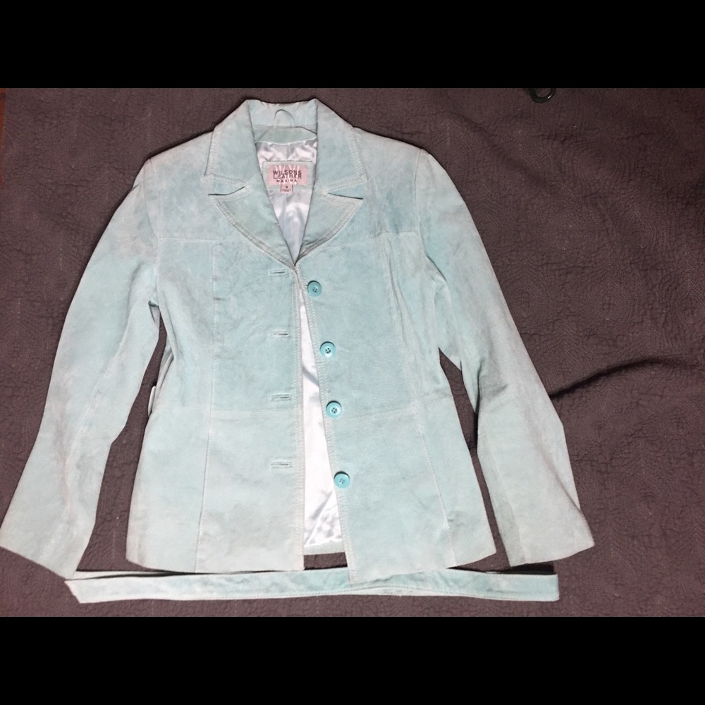 Turquoise suede Wilsons leather jacket